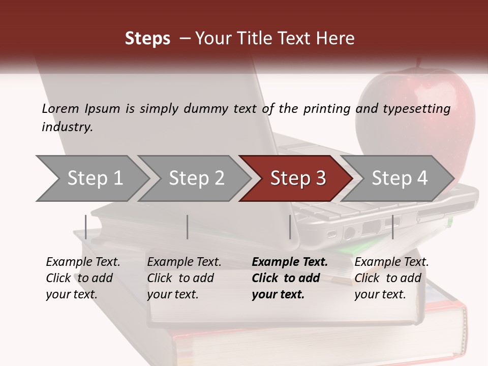 A Laptop Computer Sitting On Top Of A Pile Of Books PowerPoint Template