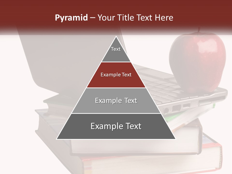A Laptop Computer Sitting On Top Of A Pile Of Books PowerPoint Template