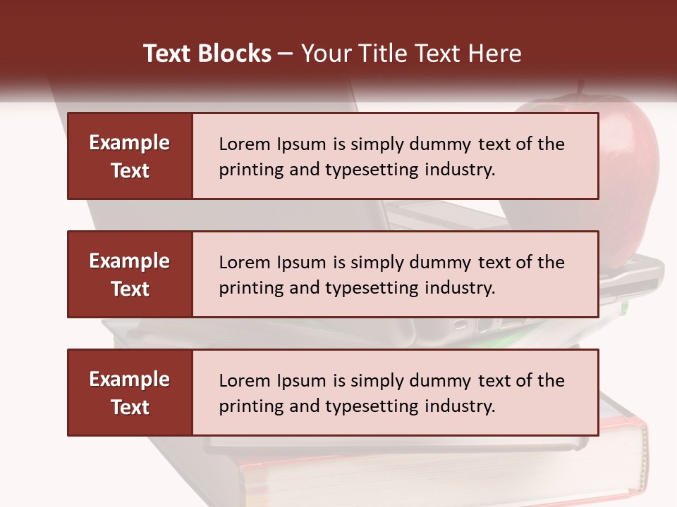 A Laptop Computer Sitting On Top Of A Pile Of Books PowerPoint Template
