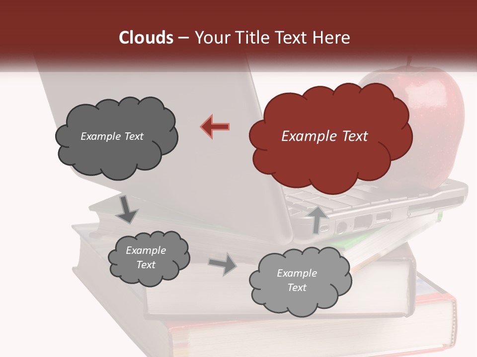 A Laptop Computer Sitting On Top Of A Pile Of Books PowerPoint Template