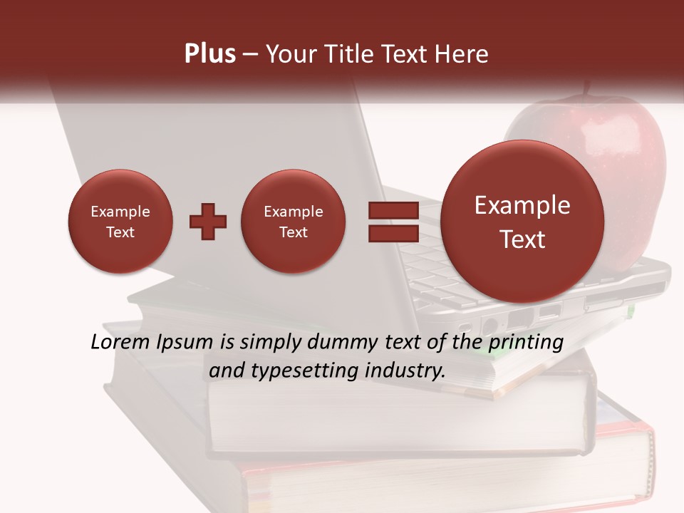 A Laptop Computer Sitting On Top Of A Pile Of Books PowerPoint Template