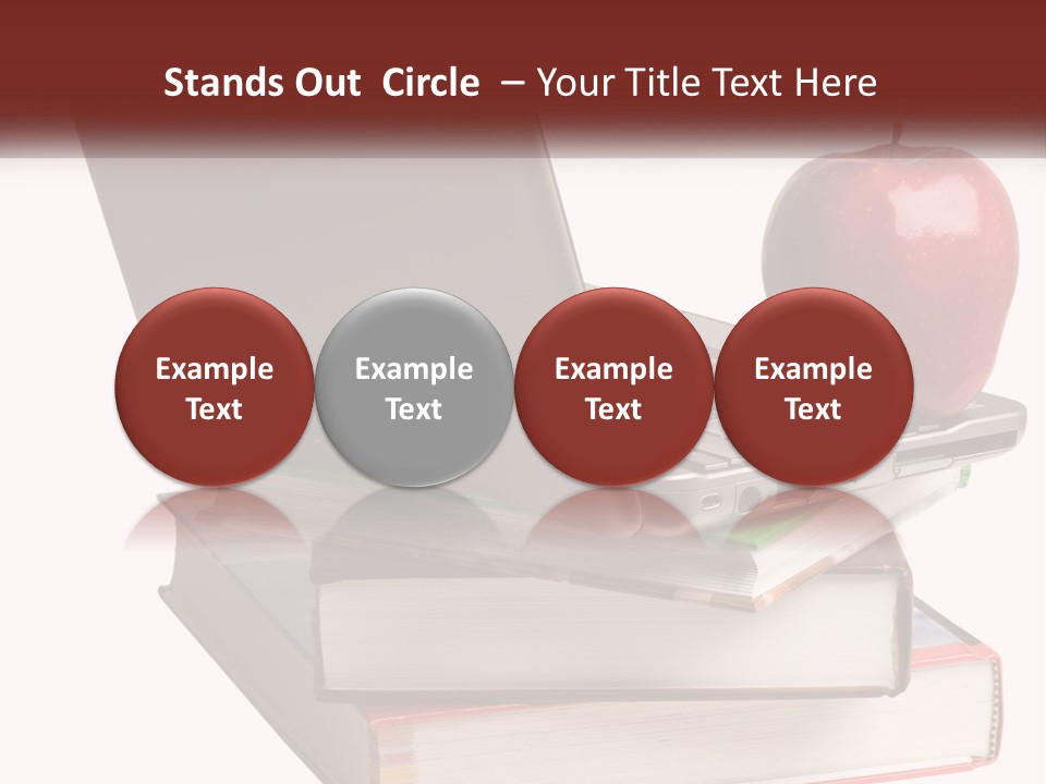 A Laptop Computer Sitting On Top Of A Pile Of Books PowerPoint Template