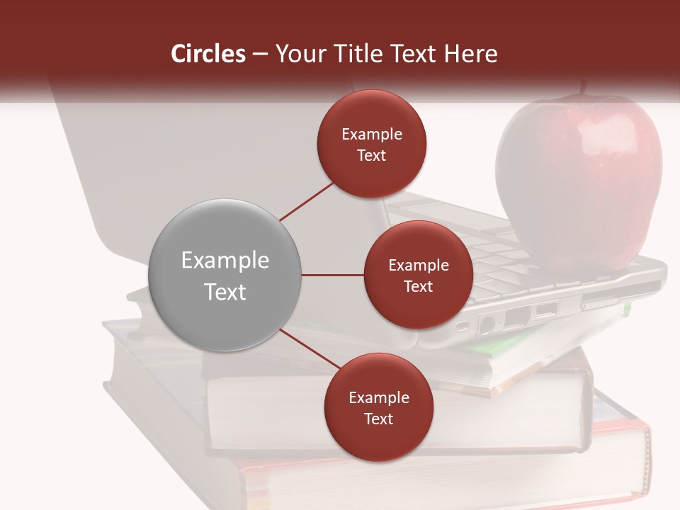 A Laptop Computer Sitting On Top Of A Pile Of Books PowerPoint Template