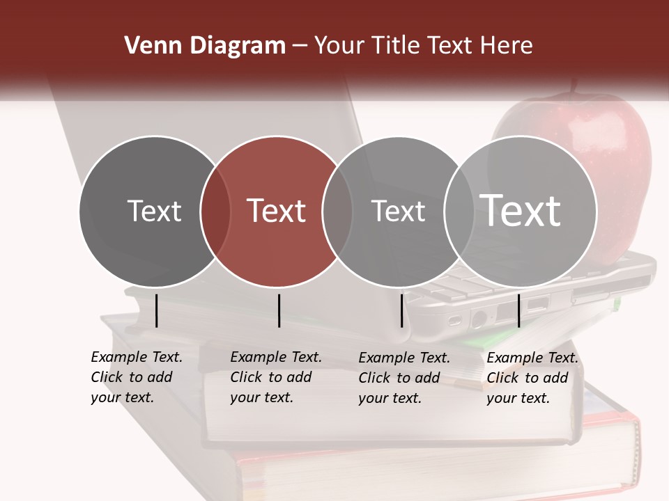 A Laptop Computer Sitting On Top Of A Pile Of Books PowerPoint Template