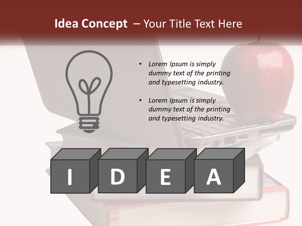 A Laptop Computer Sitting On Top Of A Pile Of Books PowerPoint Template