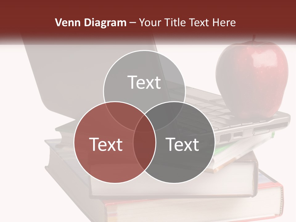 A Laptop Computer Sitting On Top Of A Pile Of Books PowerPoint Template