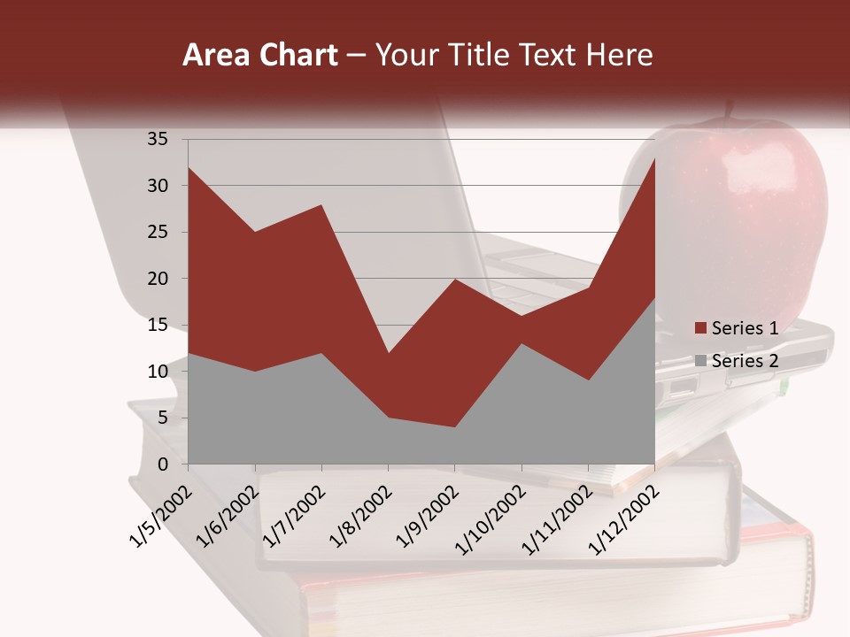 A Laptop Computer Sitting On Top Of A Pile Of Books PowerPoint Template