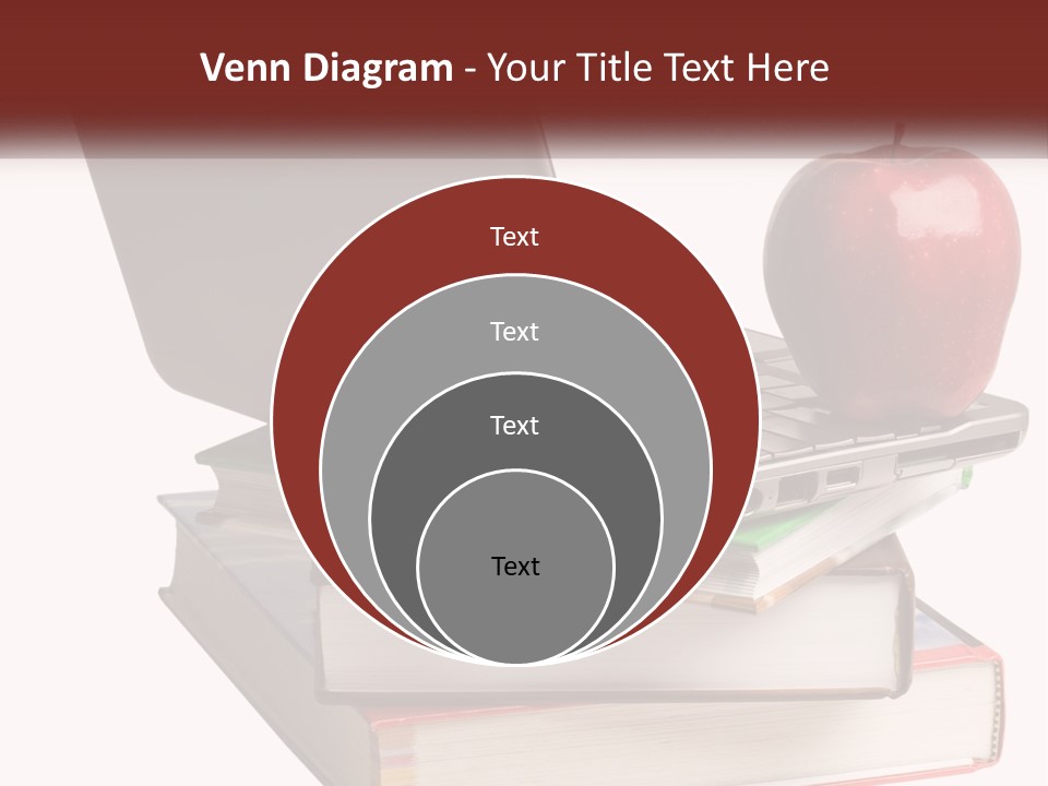A Laptop Computer Sitting On Top Of A Pile Of Books PowerPoint Template