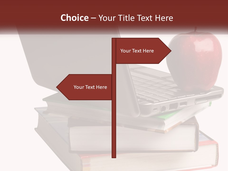 A Laptop Computer Sitting On Top Of A Pile Of Books PowerPoint Template