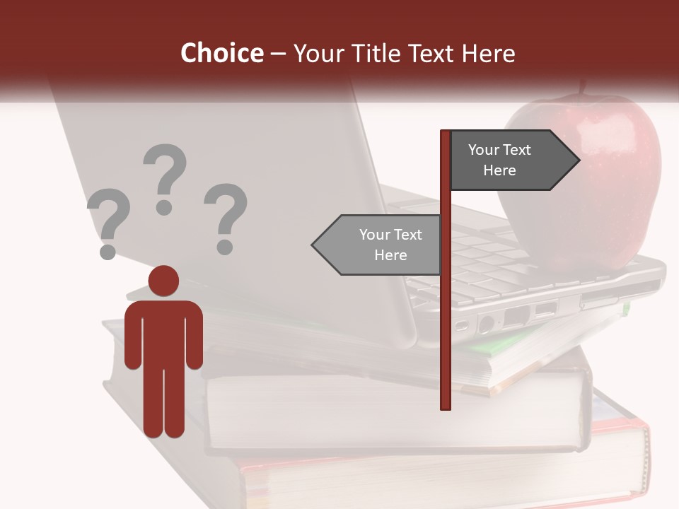 A Laptop Computer Sitting On Top Of A Pile Of Books PowerPoint Template