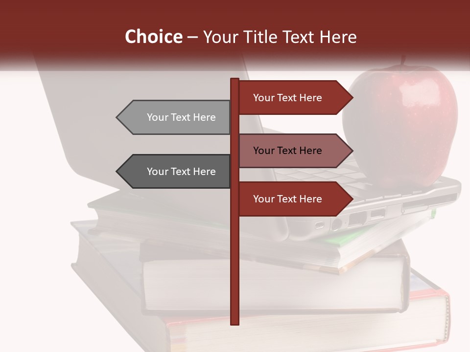 A Laptop Computer Sitting On Top Of A Pile Of Books PowerPoint Template