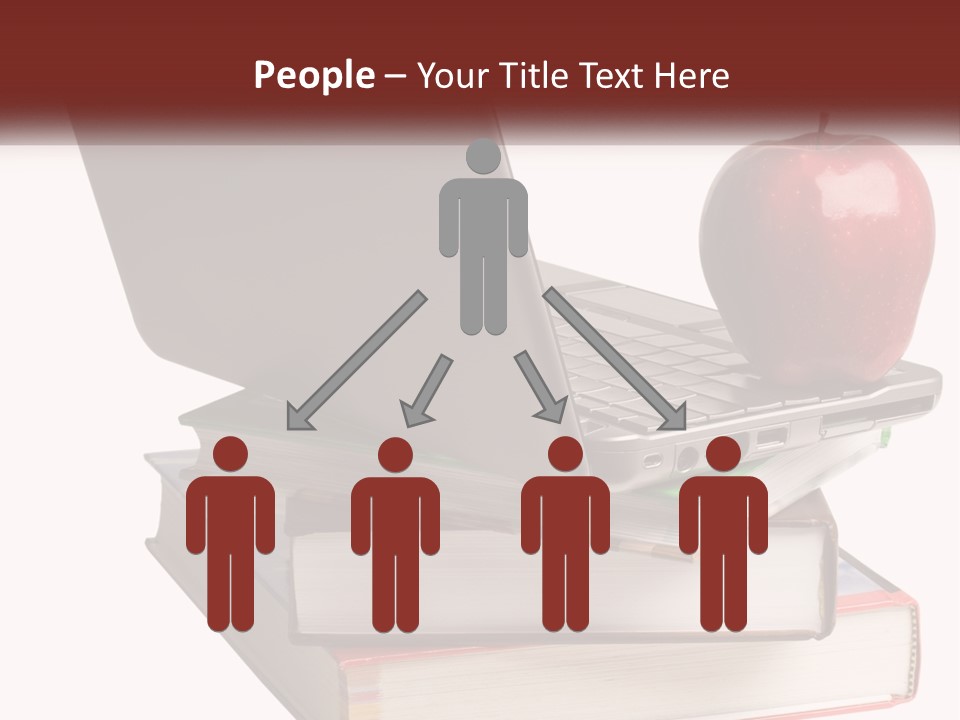 A Laptop Computer Sitting On Top Of A Pile Of Books PowerPoint Template