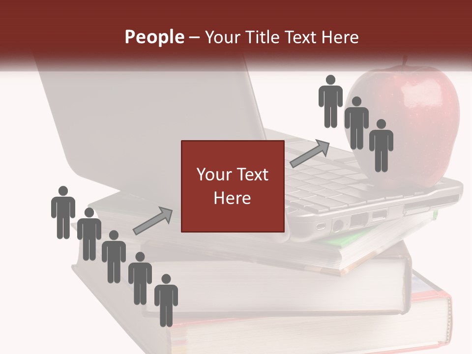 A Laptop Computer Sitting On Top Of A Pile Of Books PowerPoint Template