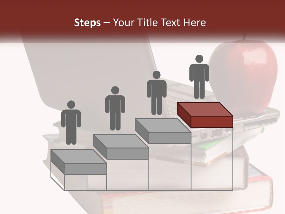 A Laptop Computer Sitting On Top Of A Pile Of Books PowerPoint Template