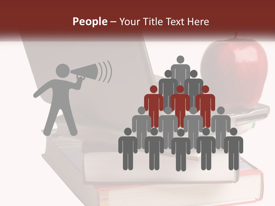 A Laptop Computer Sitting On Top Of A Pile Of Books PowerPoint Template