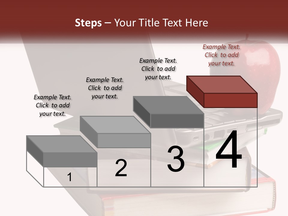 A Laptop Computer Sitting On Top Of A Pile Of Books PowerPoint Template