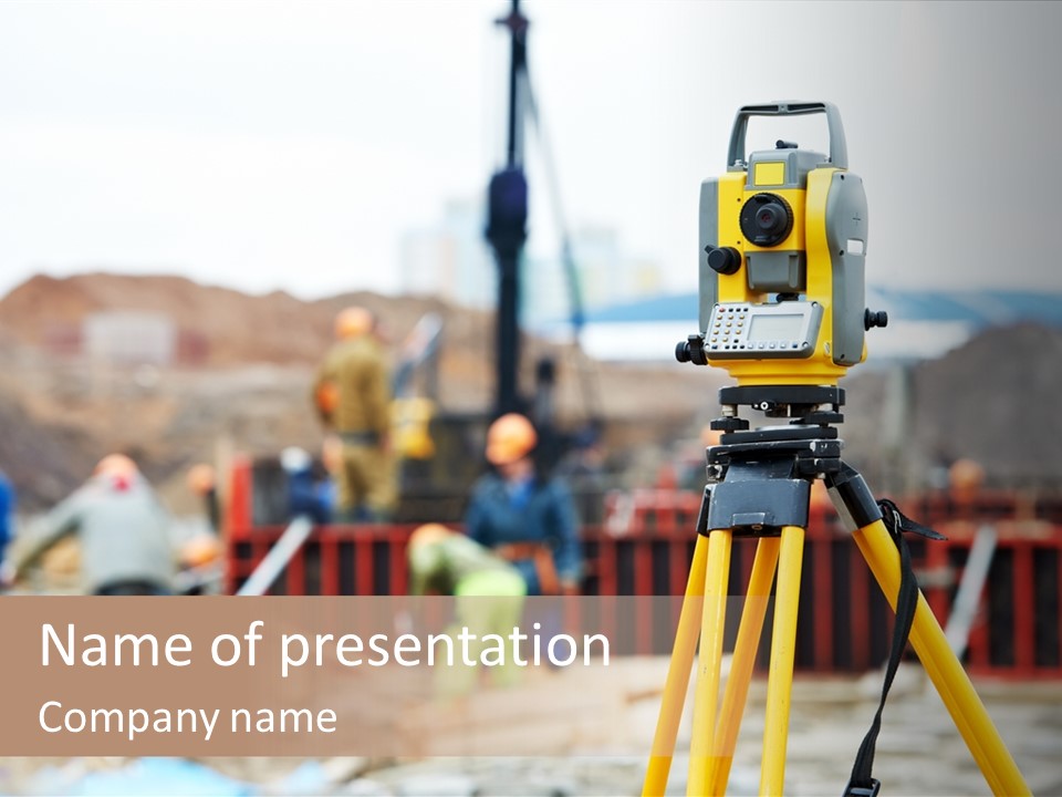 A Yellow Tripod With A Camera On Top Of It PowerPoint Template
