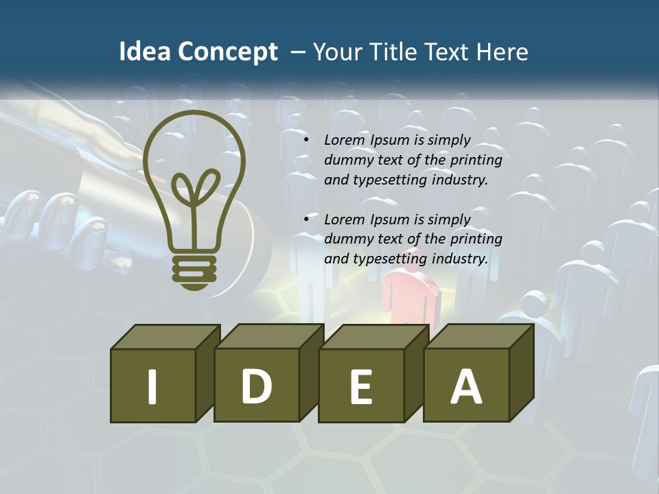 A Person Holding A Light Bulb In Front Of A Group Of People PowerPoint Template