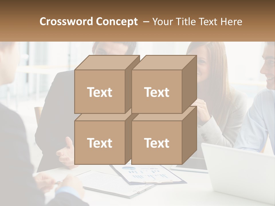 A Group Of People Sitting Around A Table Talking PowerPoint Template
