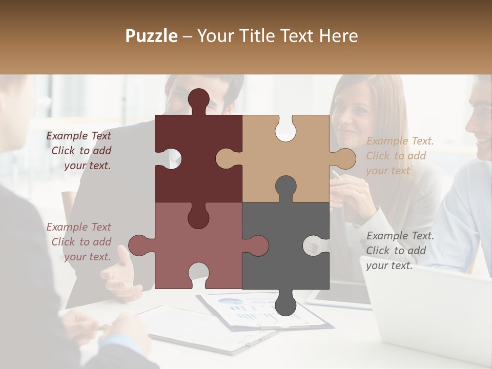 A Group Of People Sitting Around A Table Talking PowerPoint Template
