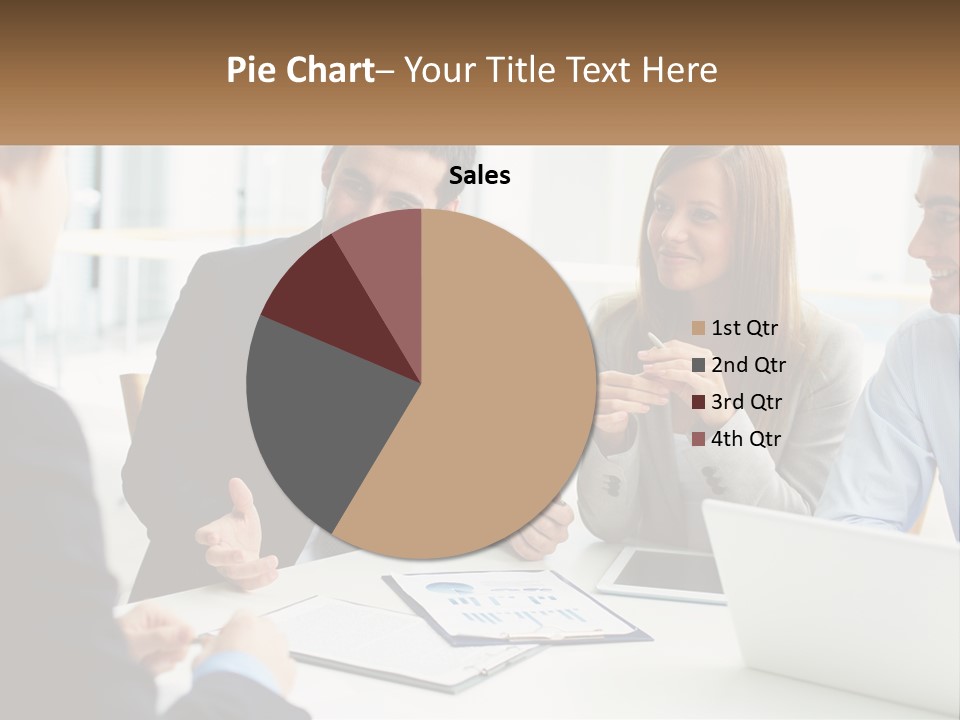 A Group Of People Sitting Around A Table Talking PowerPoint Template