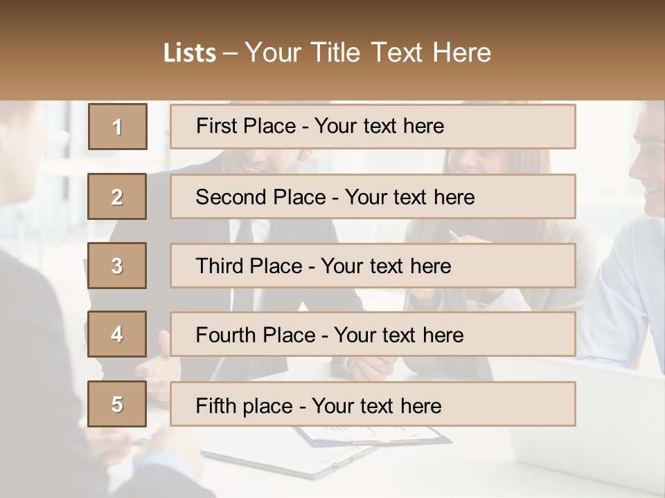 A Group Of People Sitting Around A Table Talking PowerPoint Template