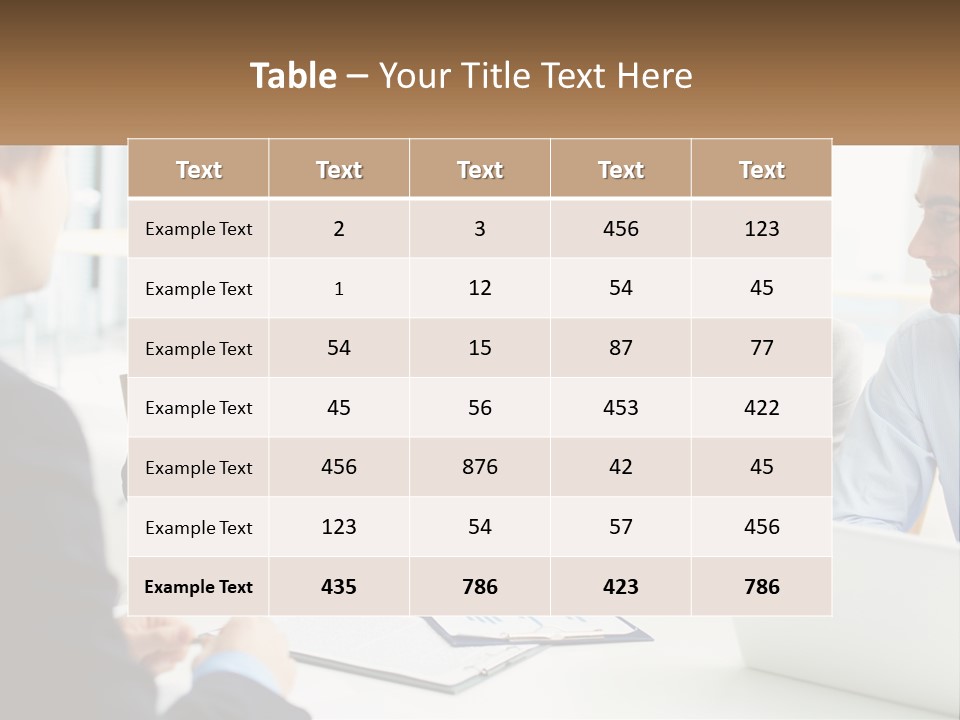 A Group Of People Sitting Around A Table Talking PowerPoint Template