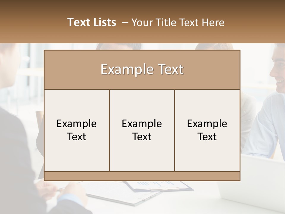 A Group Of People Sitting Around A Table Talking PowerPoint Template