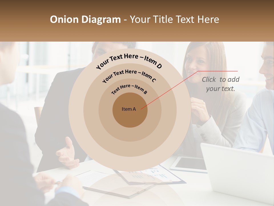 A Group Of People Sitting Around A Table Talking PowerPoint Template