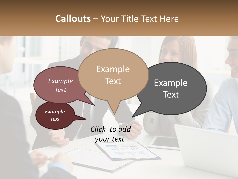 A Group Of People Sitting Around A Table Talking PowerPoint Template