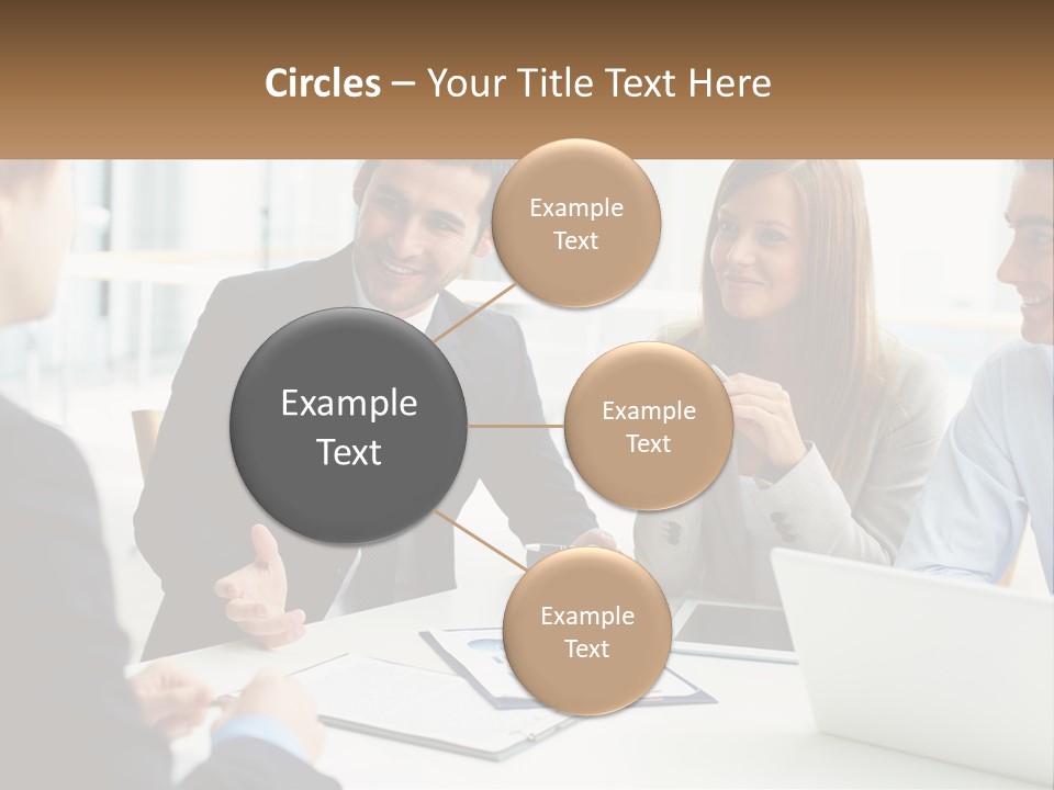 A Group Of People Sitting Around A Table Talking PowerPoint Template