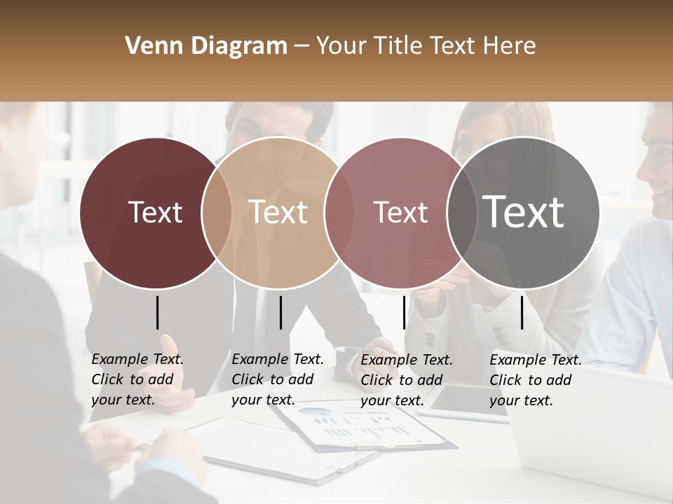 A Group Of People Sitting Around A Table Talking PowerPoint Template
