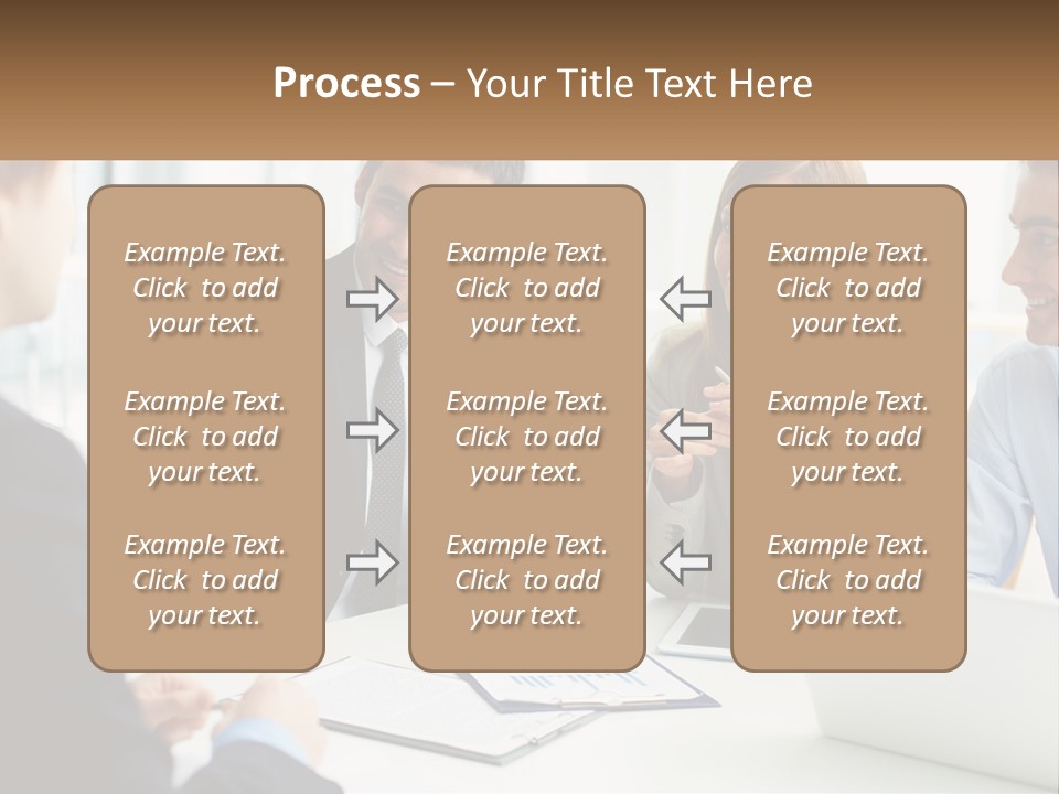 A Group Of People Sitting Around A Table Talking PowerPoint Template