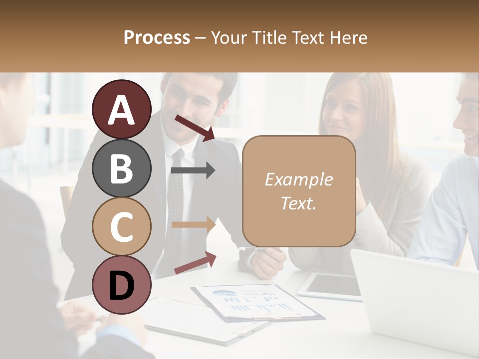 A Group Of People Sitting Around A Table Talking PowerPoint Template