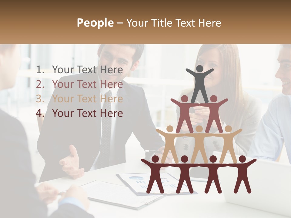 A Group Of People Sitting Around A Table Talking PowerPoint Template