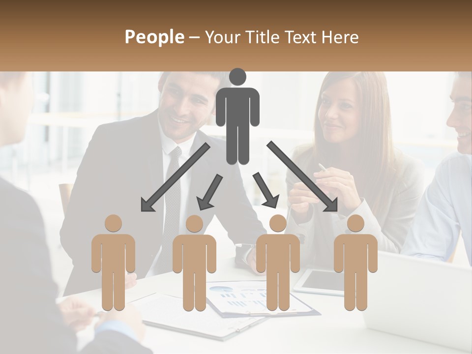 A Group Of People Sitting Around A Table Talking PowerPoint Template