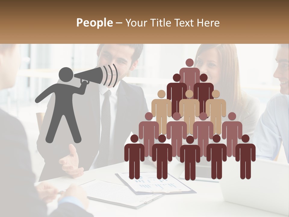 A Group Of People Sitting Around A Table Talking PowerPoint Template