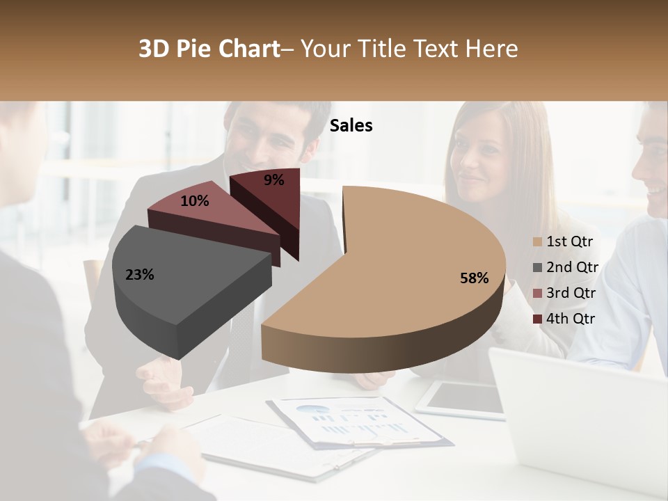 A Group Of People Sitting Around A Table Talking PowerPoint Template