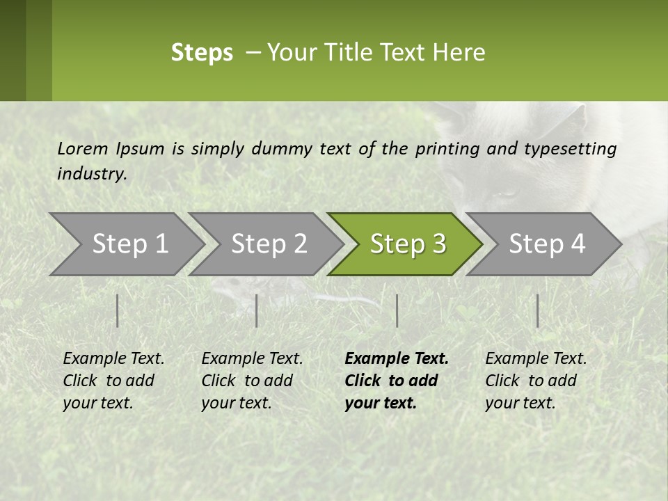 A Cat And A Mouse In The Grass PowerPoint Template