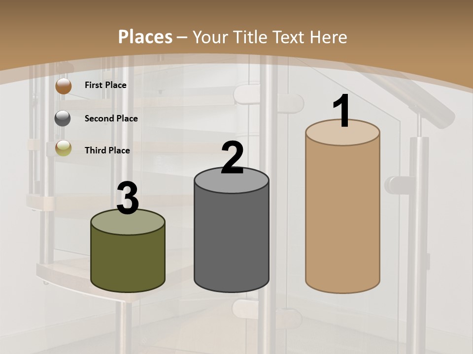 A Spiral Staircase In A Building With A Brown Background PowerPoint Template
