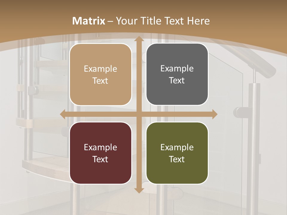 A Spiral Staircase In A Building With A Brown Background PowerPoint Template