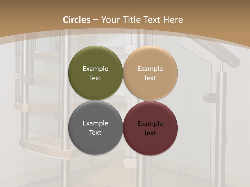 A Spiral Staircase In A Building With A Brown Background PowerPoint Template