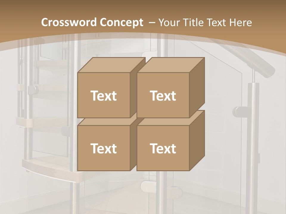A Spiral Staircase In A Building With A Brown Background PowerPoint Template