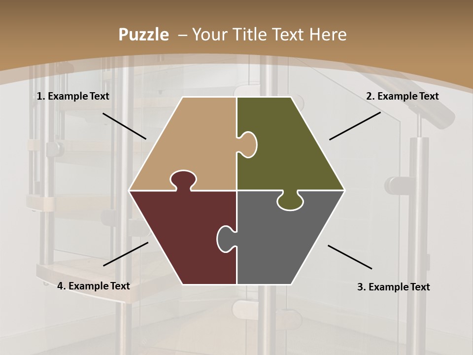 A Spiral Staircase In A Building With A Brown Background PowerPoint Template