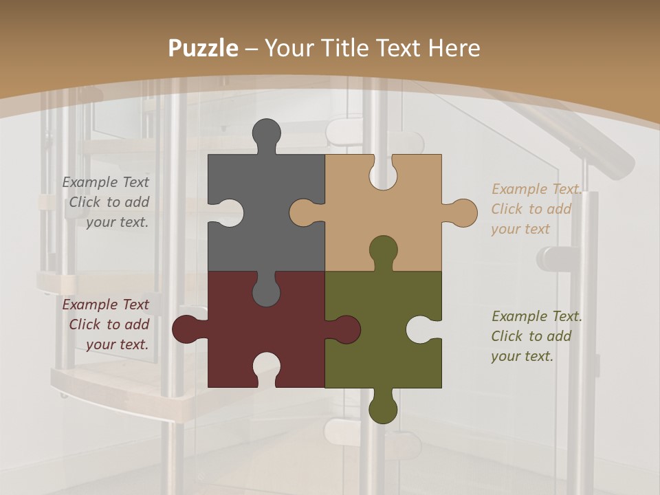 A Spiral Staircase In A Building With A Brown Background PowerPoint Template