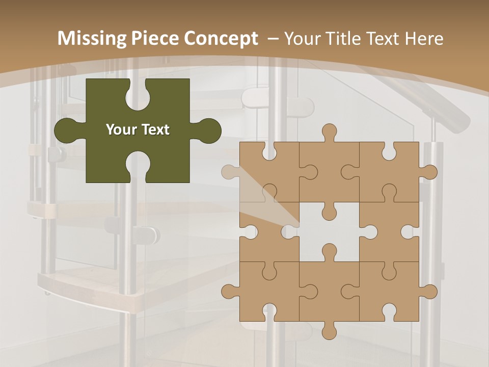 A Spiral Staircase In A Building With A Brown Background PowerPoint Template