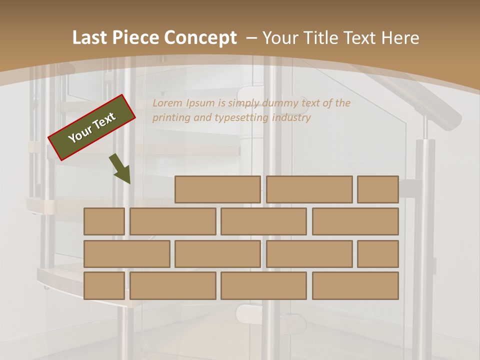 A Spiral Staircase In A Building With A Brown Background PowerPoint Template