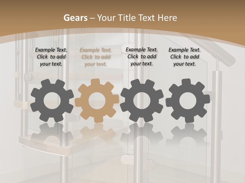 A Spiral Staircase In A Building With A Brown Background PowerPoint Template