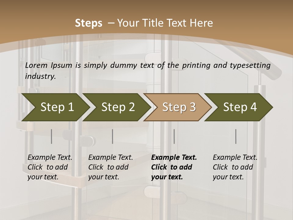 A Spiral Staircase In A Building With A Brown Background PowerPoint Template