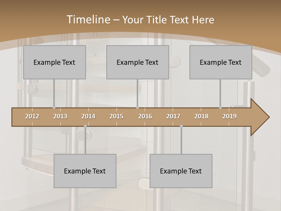 A Spiral Staircase In A Building With A Brown Background PowerPoint Template